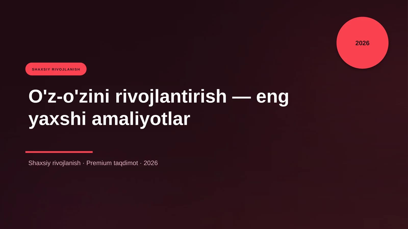 O'z-o'zini rivojlantirish