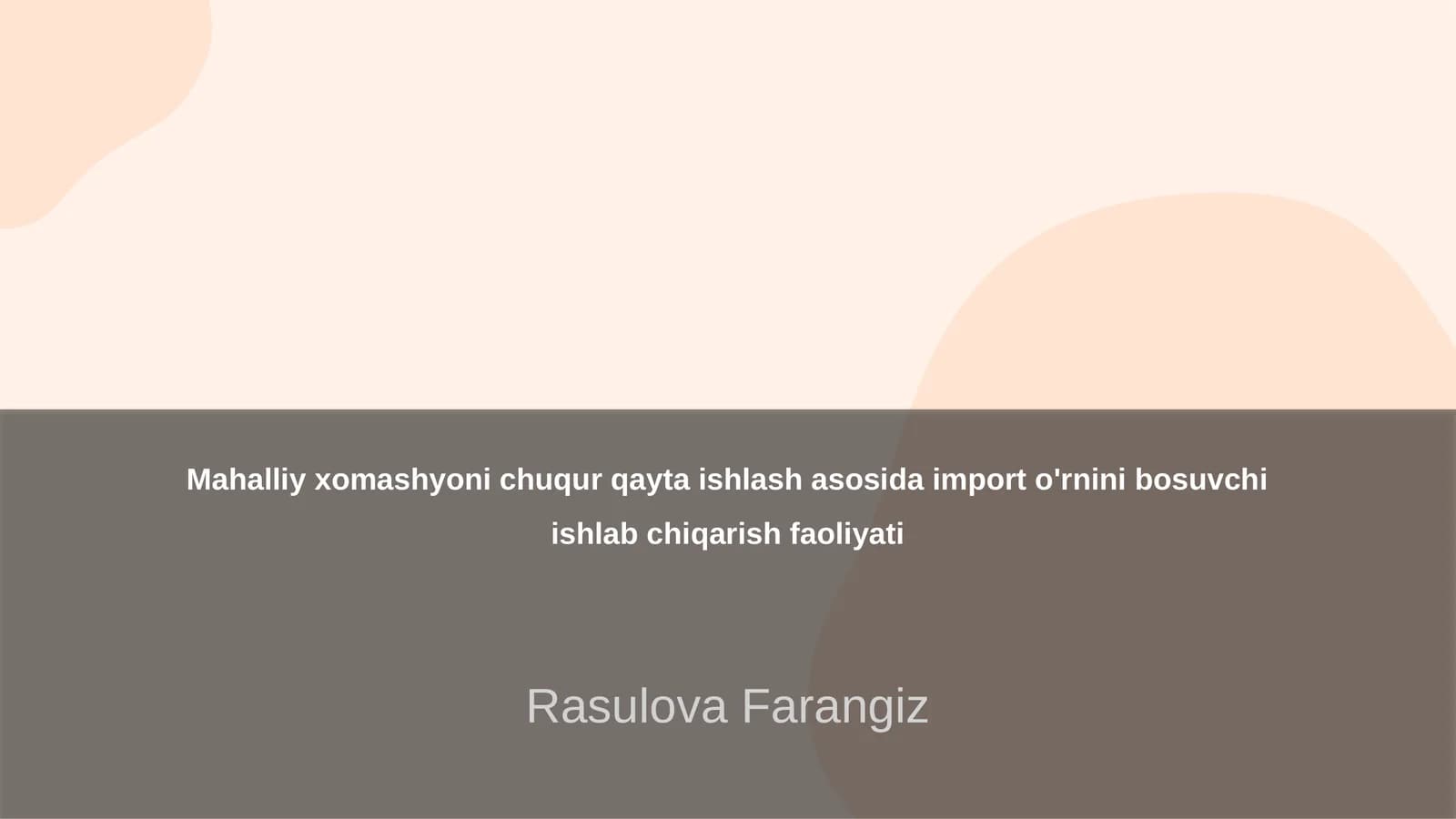Mahalliy xomashyo resurslari tahlili