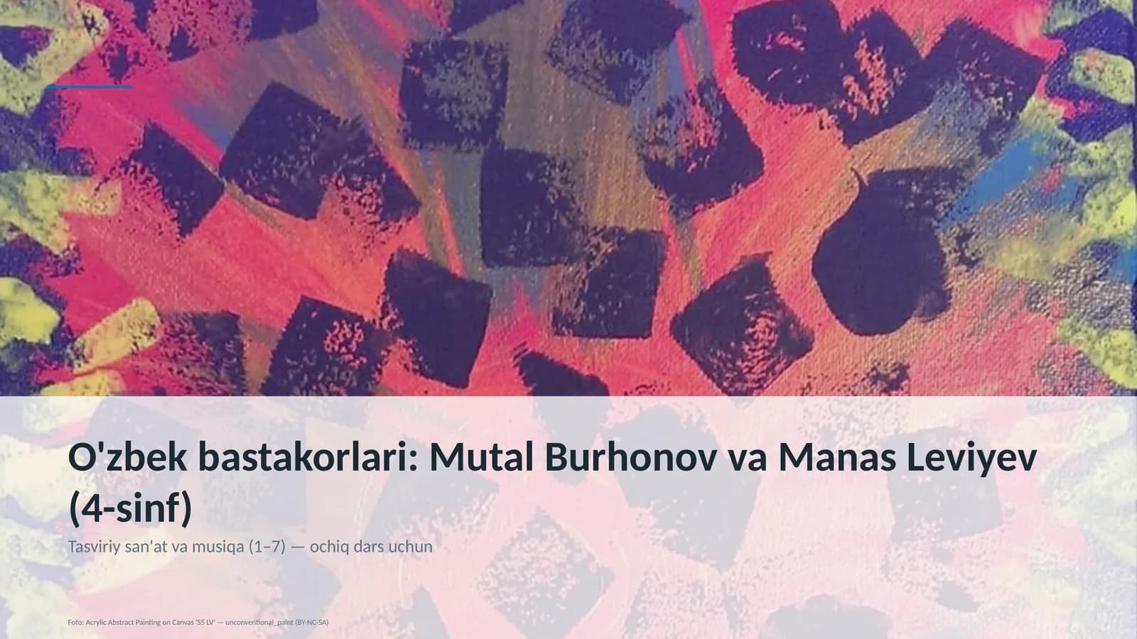 Tasviriy san'at va musiqa (1–7) — ochiq dars uchun