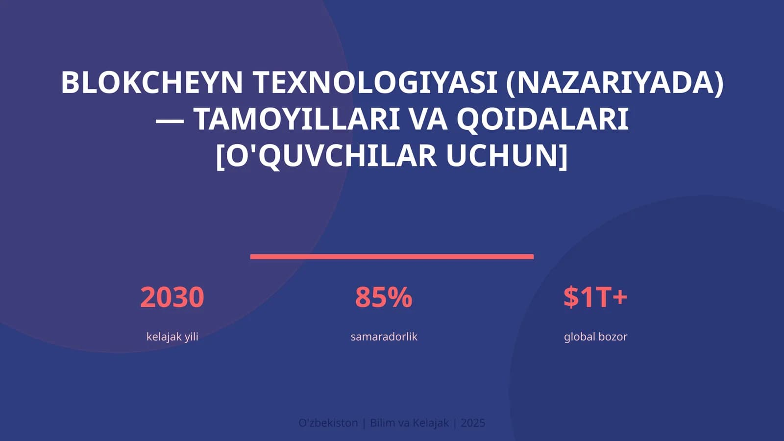 Blokcheyn Texnologiyasi (Nazariyada) - Tamoyillari va Qoidalari [O'quvchilar uchun]