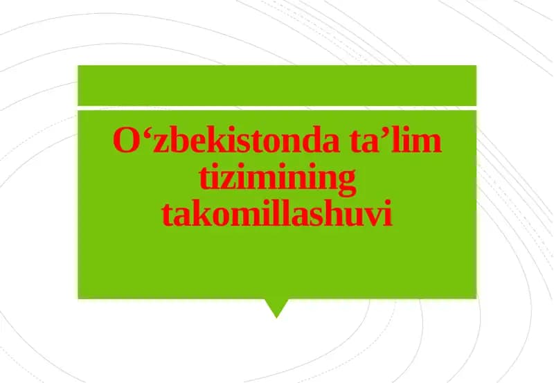 O‘zbekiston data’lim tizimining takomillashuvi