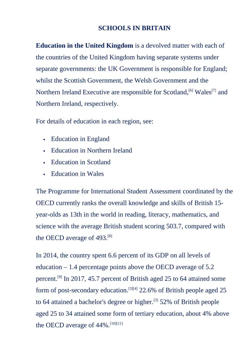 Schools in Britain