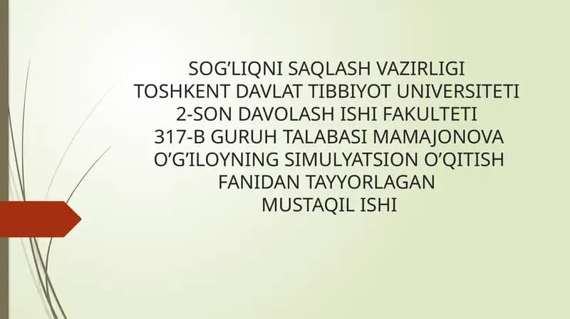 Bronxial astma xurujida birinchi yordam