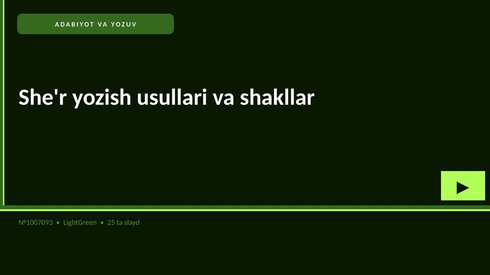 She'r yozish usullari va shakllar