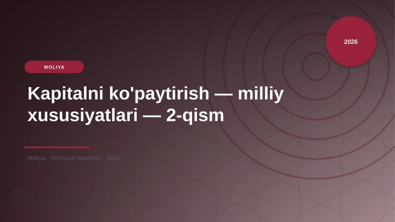 Kapitalni ko'paytirish — milliy xususiyatlari — 2-qism