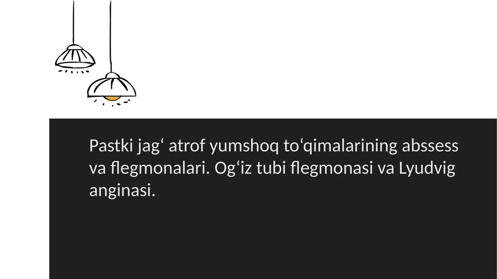 Одонтоген абсцесс ва флегмоналар анатомо-топографик жойлашишига кўра равишда тўрт гуруҳ