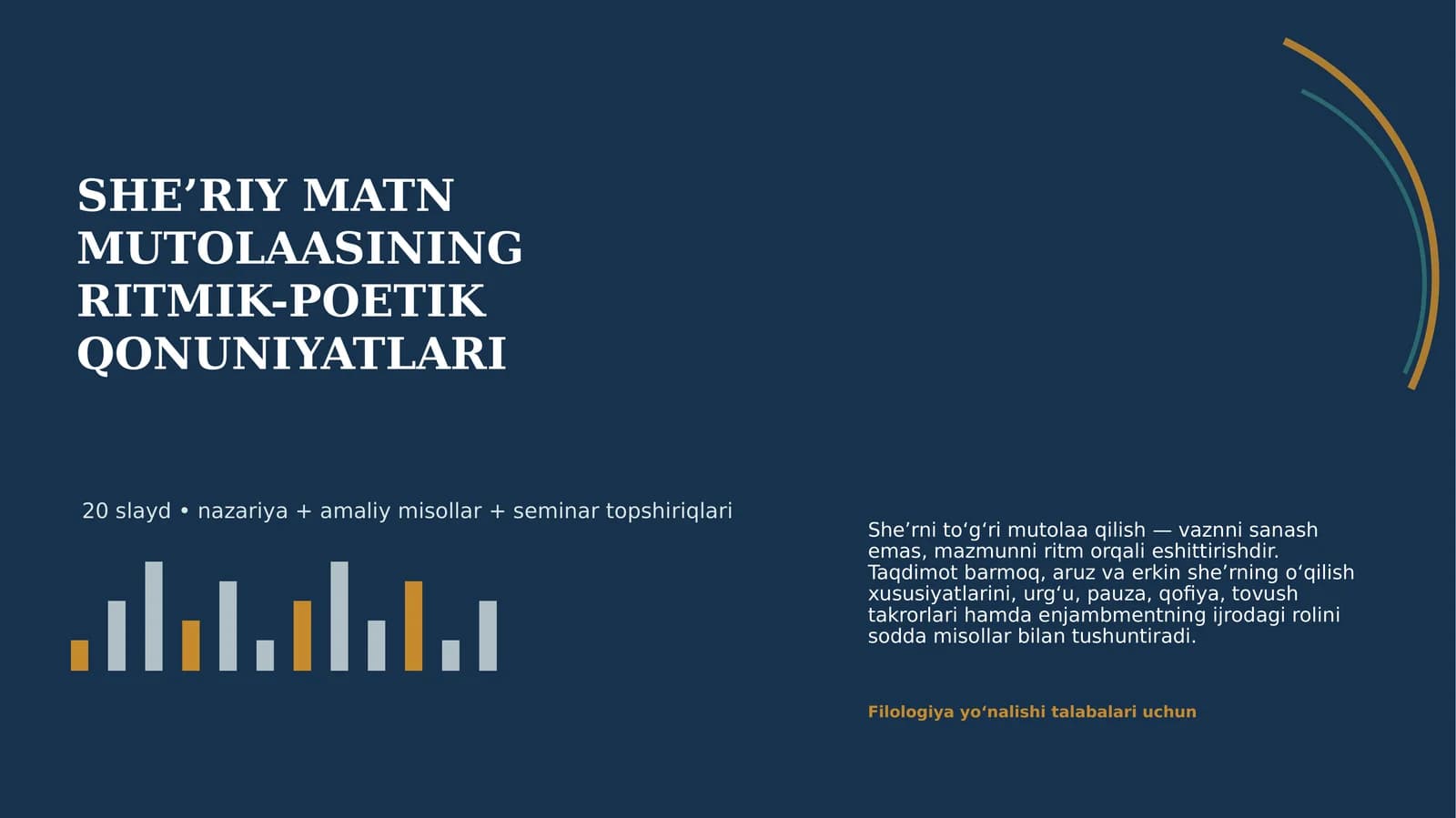 SHE’RIY MATN MUTOLAASINING RITMIK-POETIK QONUNIYATLARI