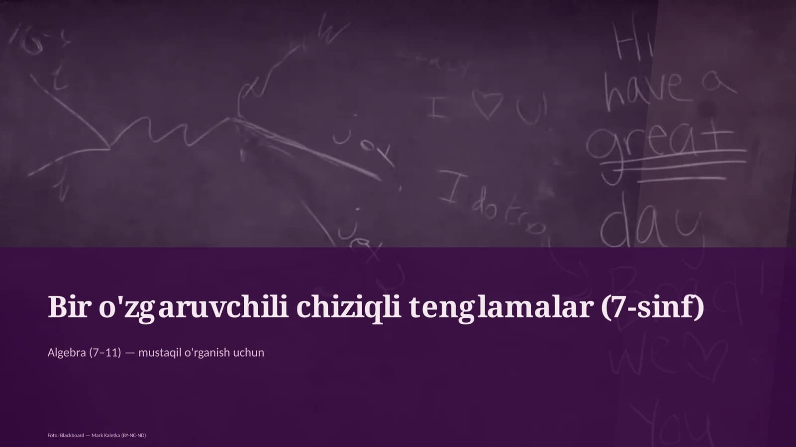 Bir o'zgaruvchili chiziqli tenglamalar (7-sinf)