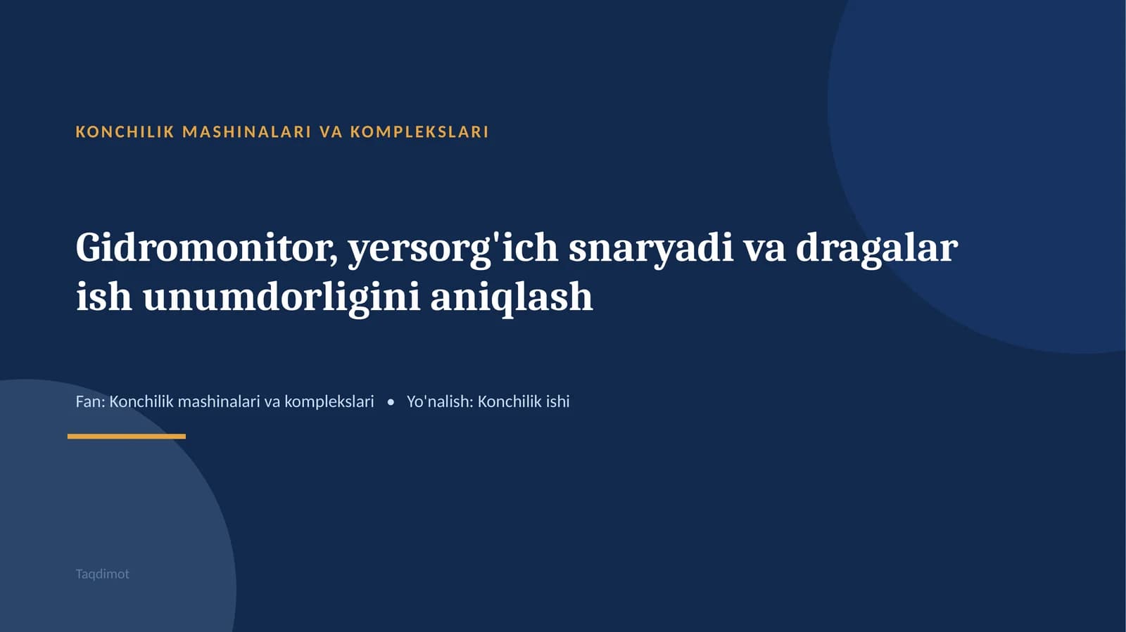 KONCHILIK MASHINALARI VA KOMPLEKSLARI