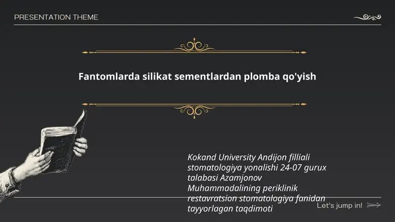 Fantomlarda silikat sementlardan plomba qo'yish