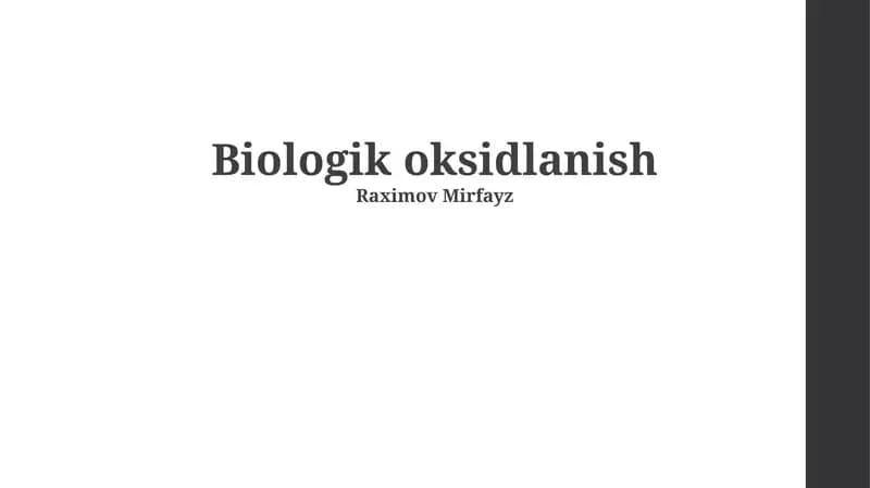 Biologik oksidlanish