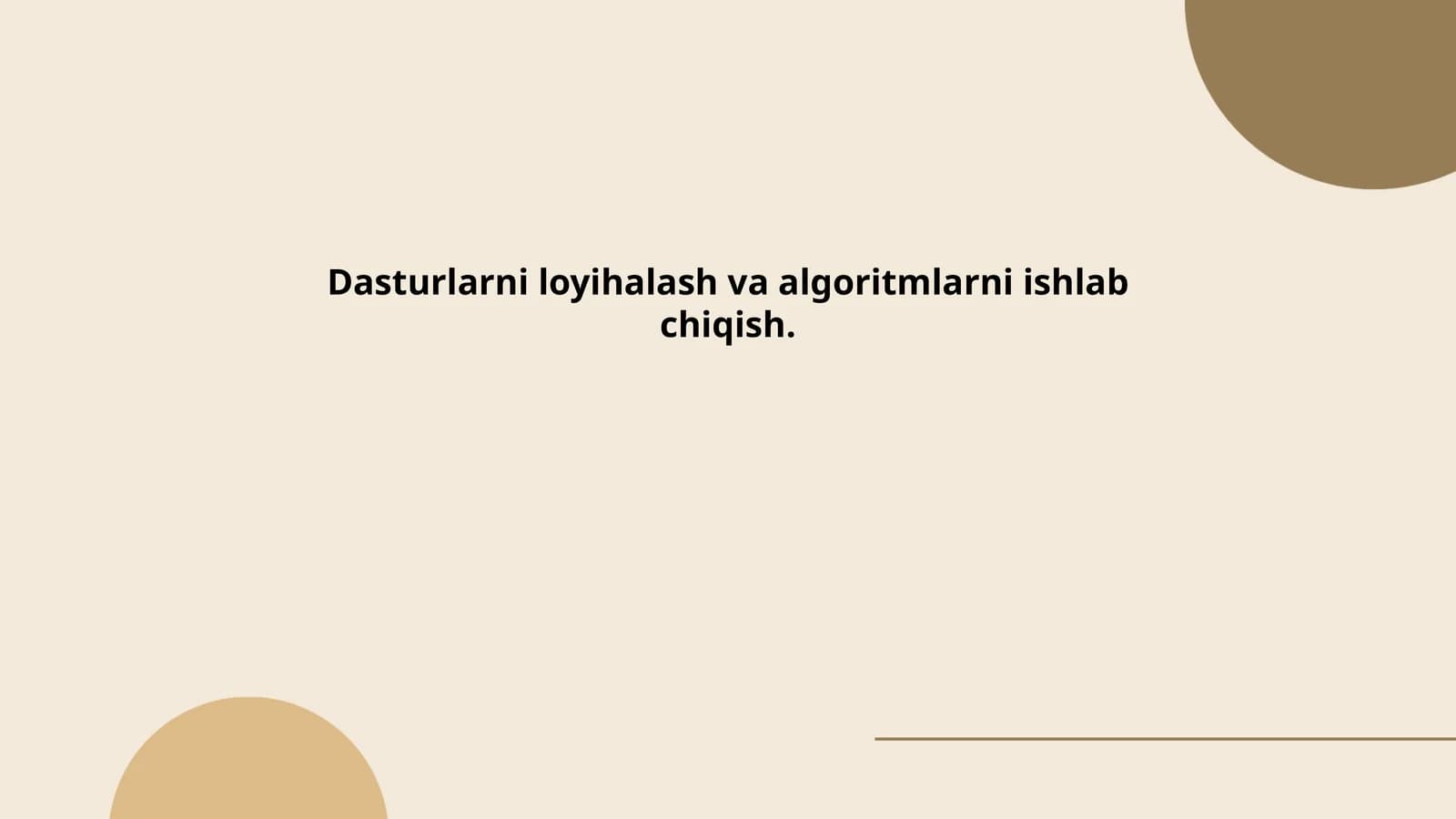 Algoritmlarning asoslari