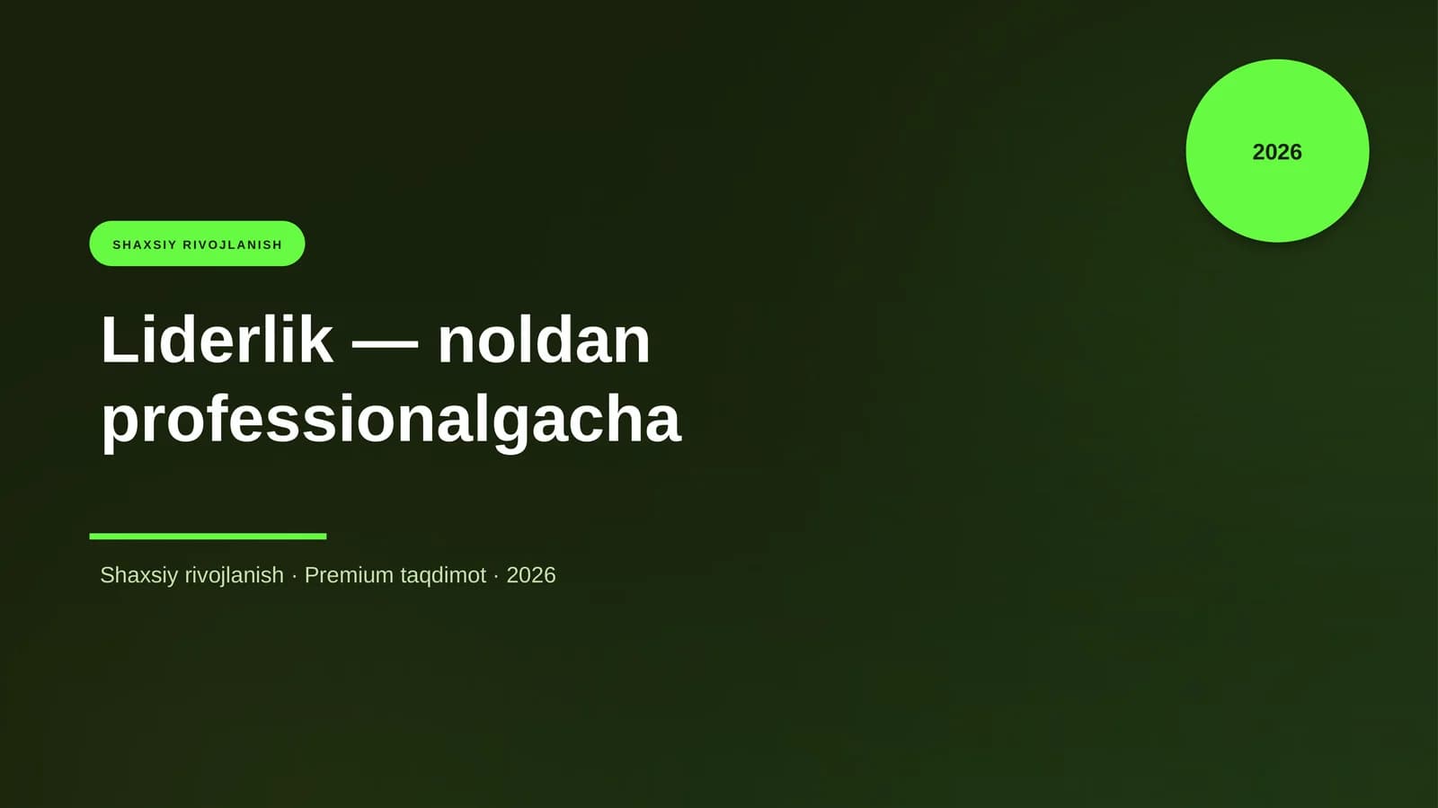 Liderlik — noldan professionalgacha