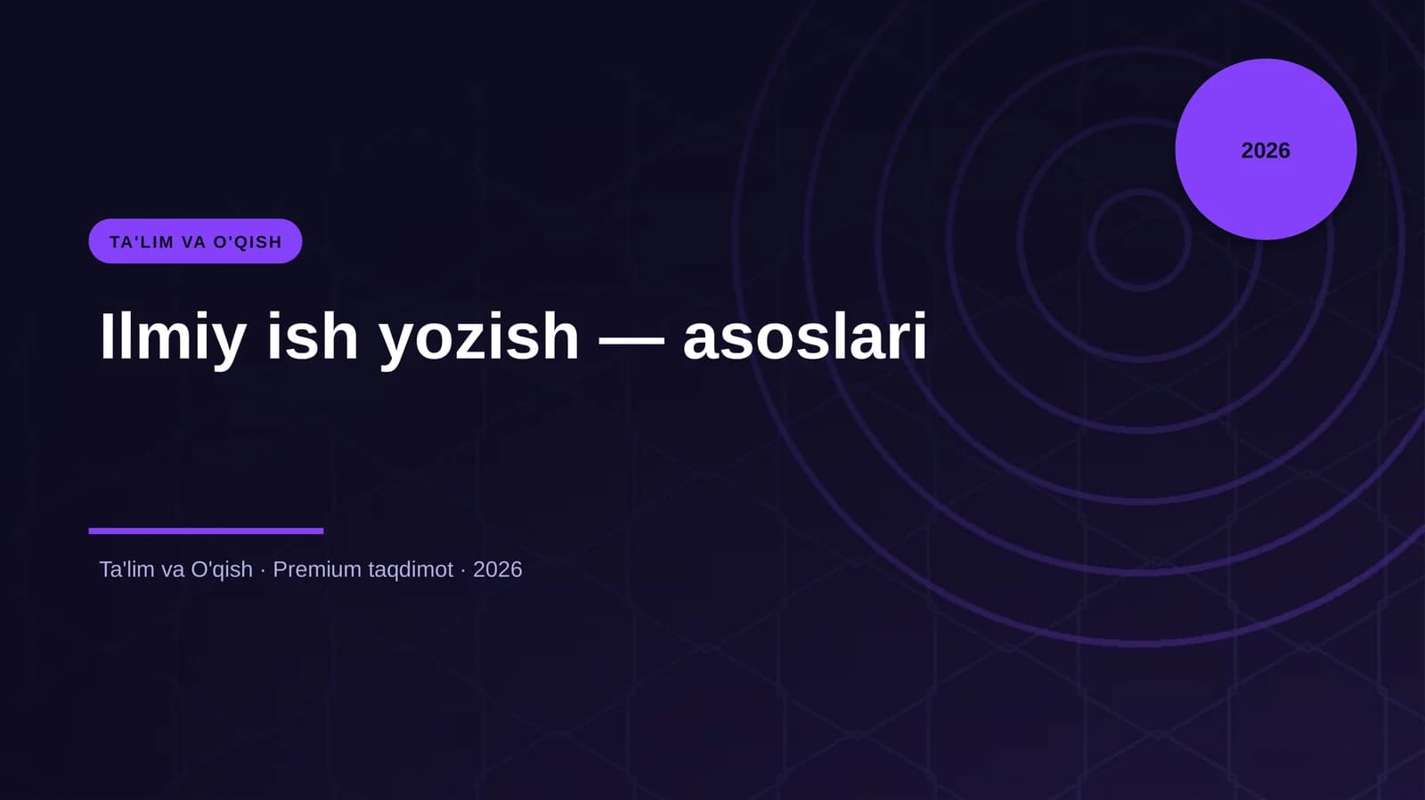 Ilmiy ish yozish — asoslari