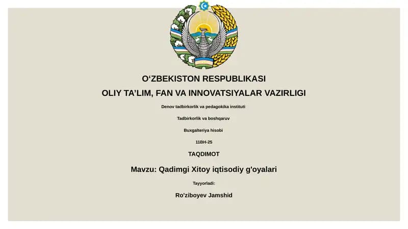 Qadimgi Xitoy iqtisodiy g'oyalari