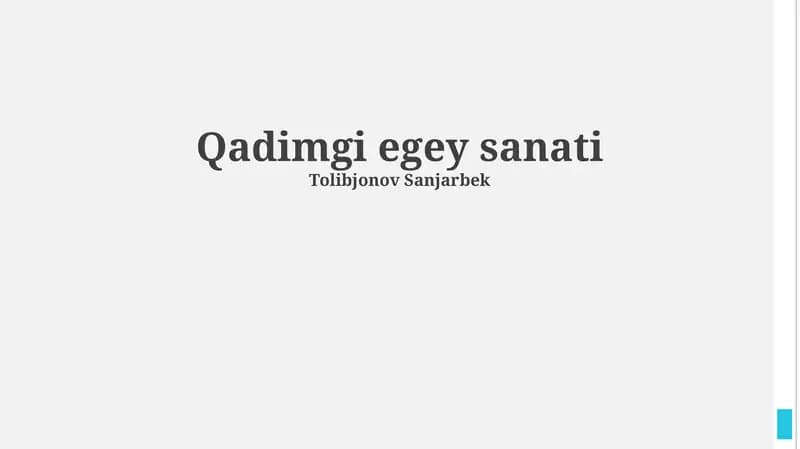 Qadimgi egey sanati