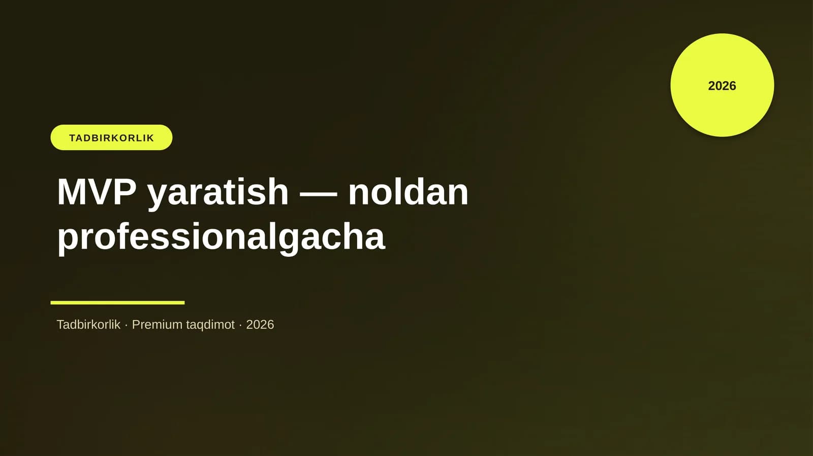 MVP yaratish — noldan professionalgacha