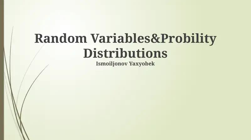 Random Variables&Probility Distributions
