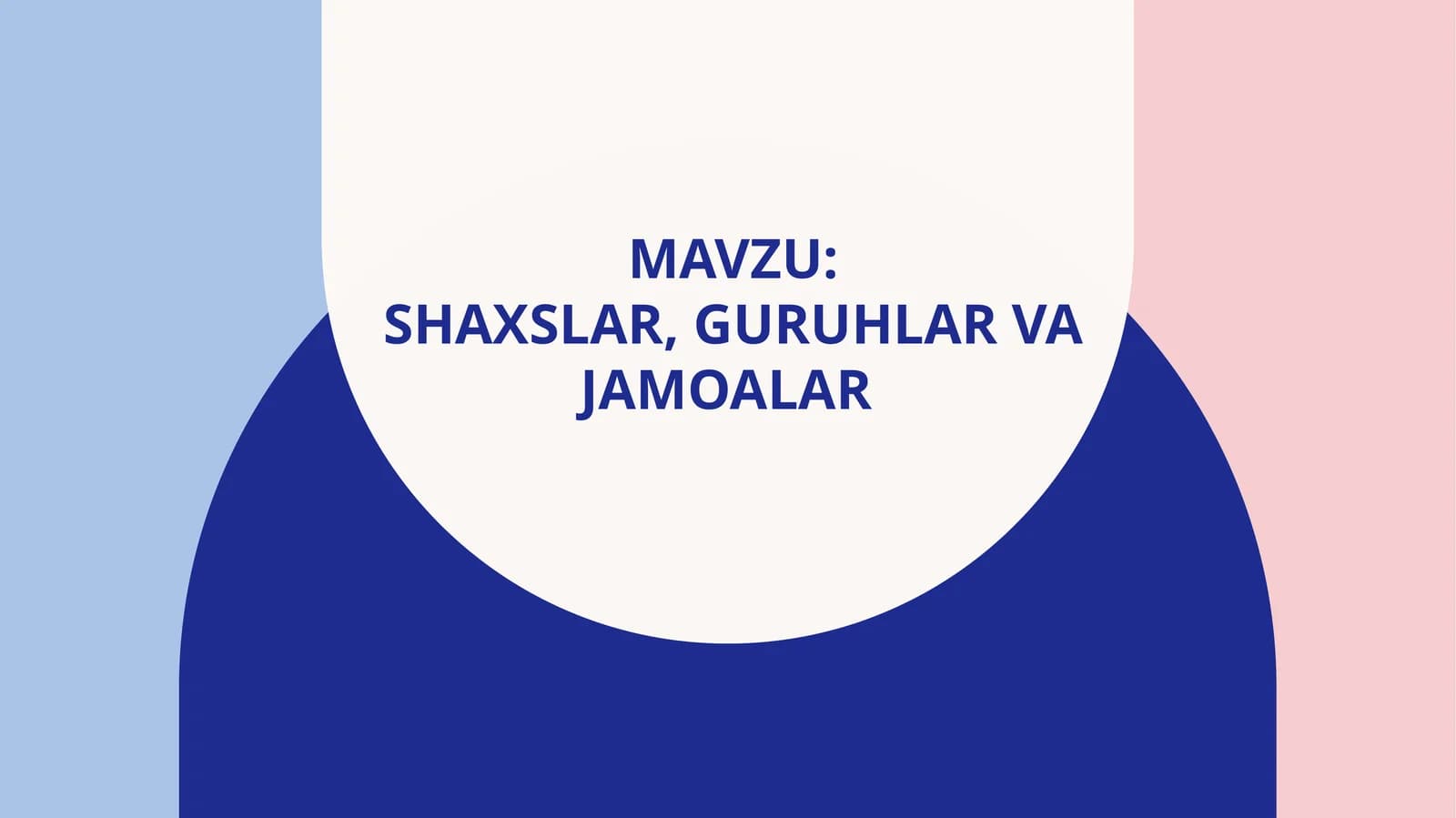 SHAXSLAR, GURUHLAR VA JAMOALAR