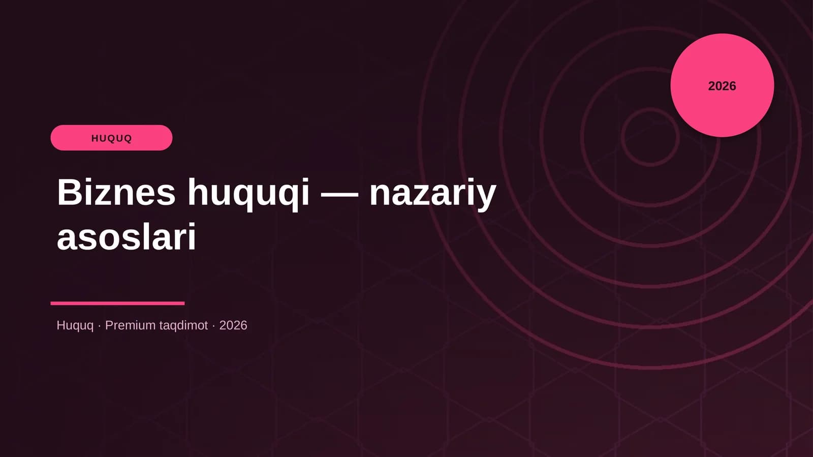 Biznes huquqi — nazariy asoslari