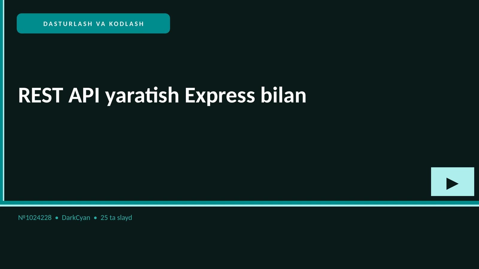 REST API yaratish Express bilan