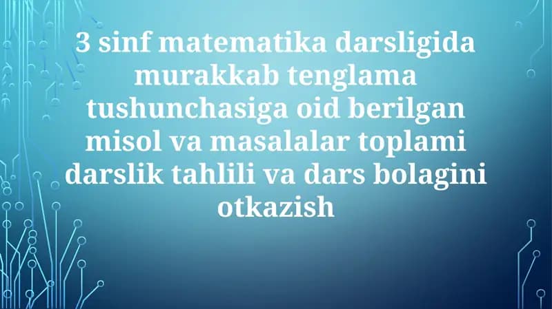 3-sinf matematika darsligi