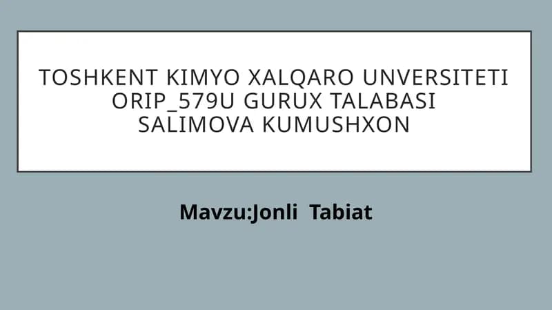 Jonli Tabiat