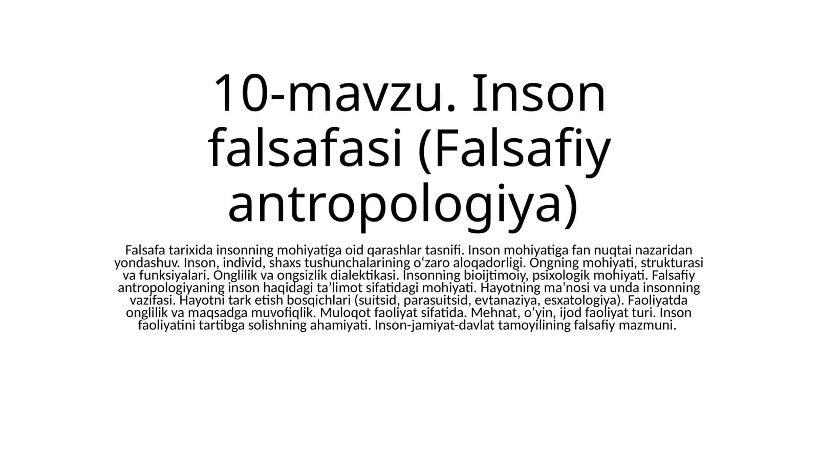 Inson falsafasi (Falsafiy antropologiya)