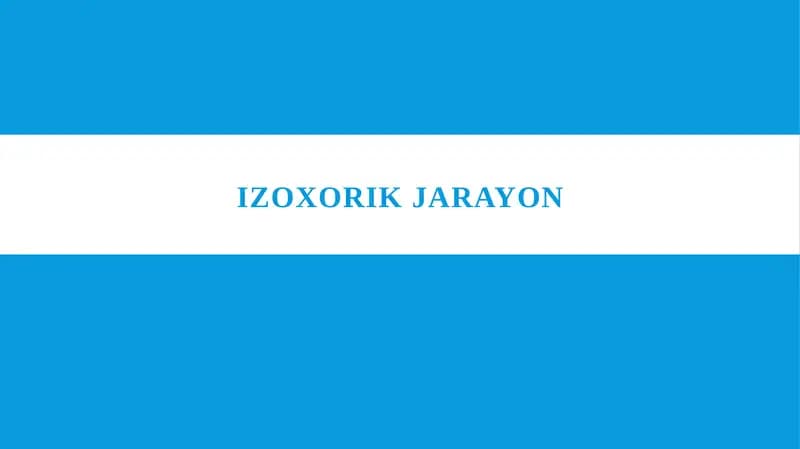 Izoxorik jarayon
