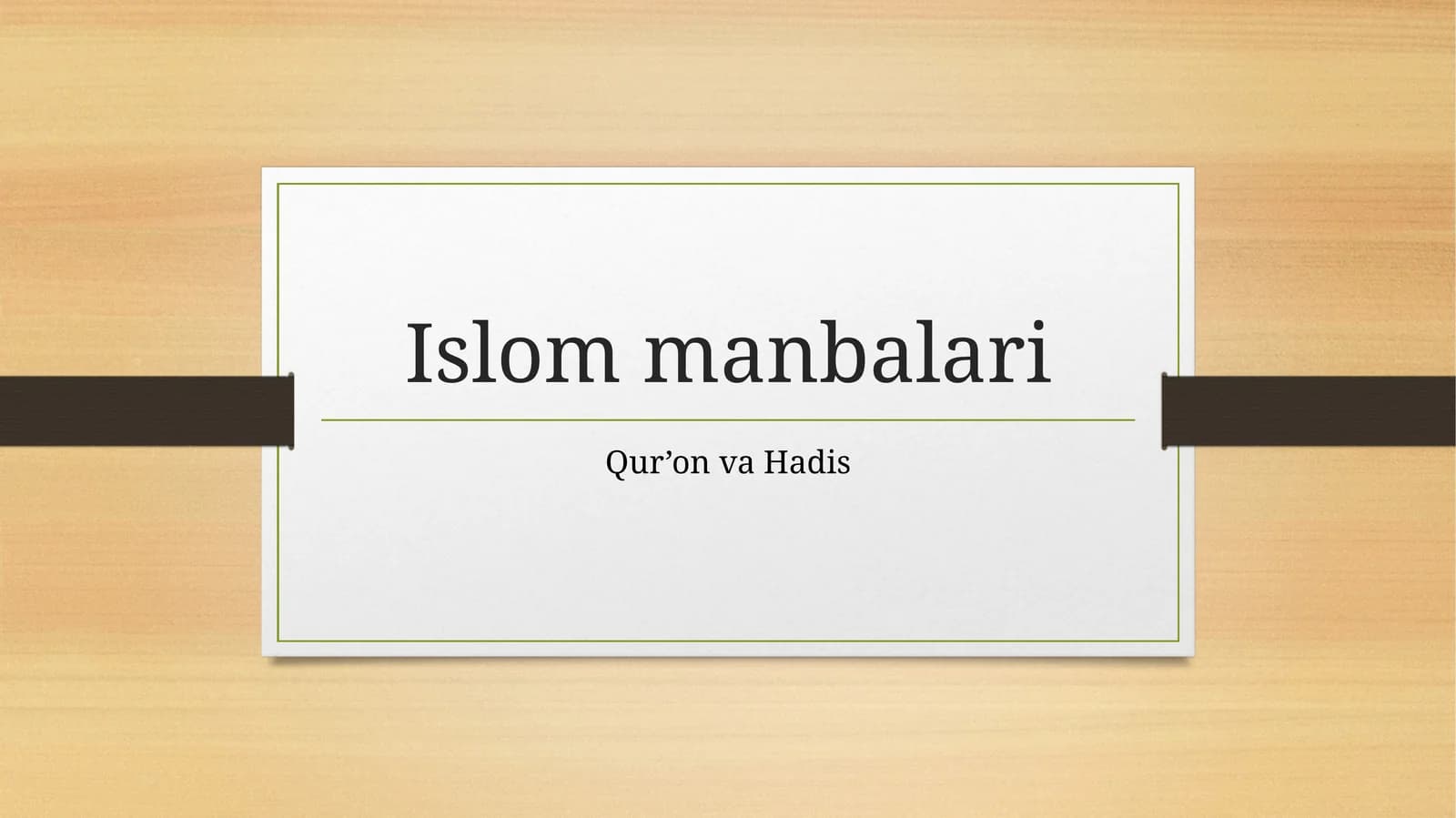 Islom manbalari