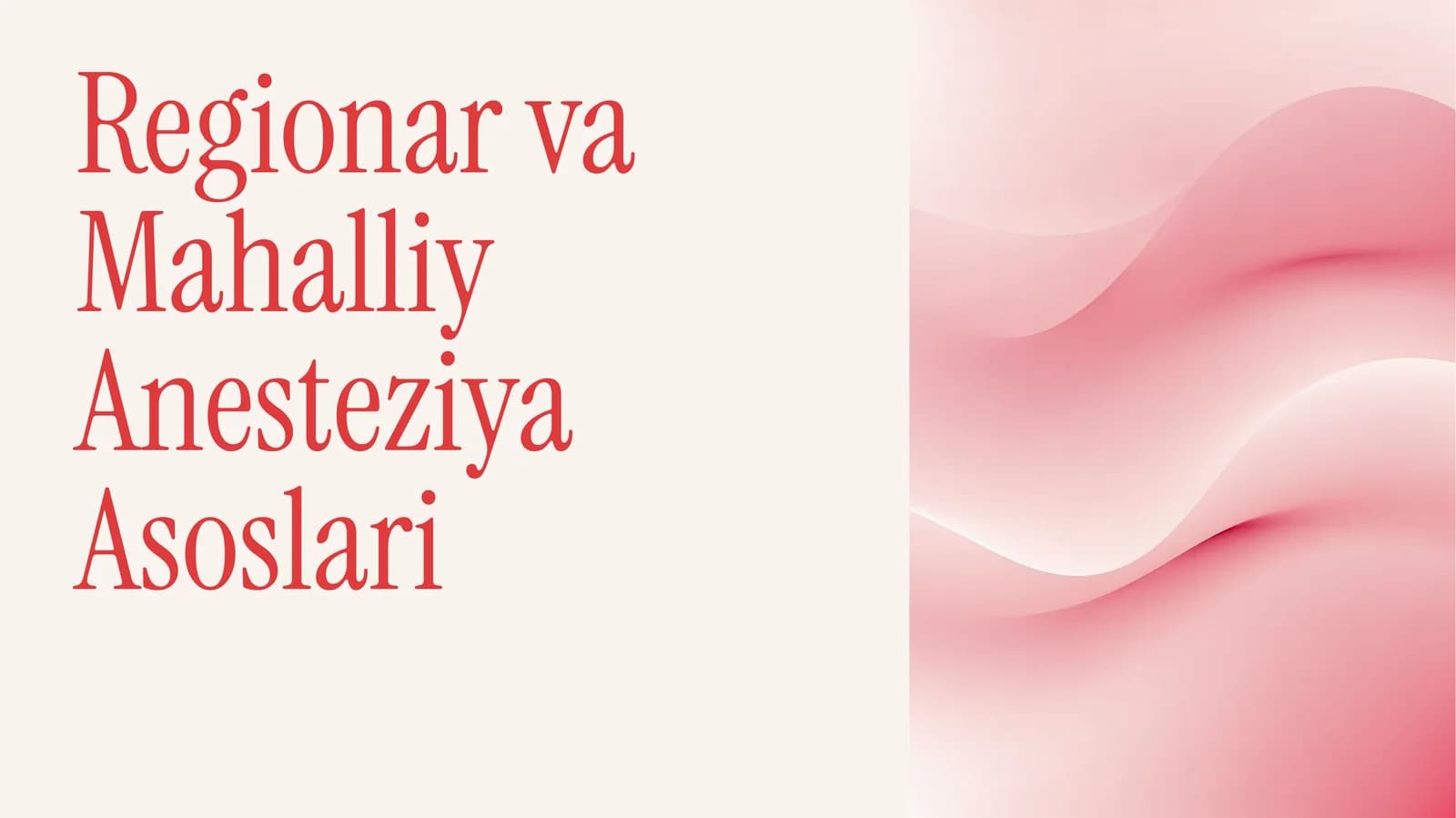Anesteziya Asoslari