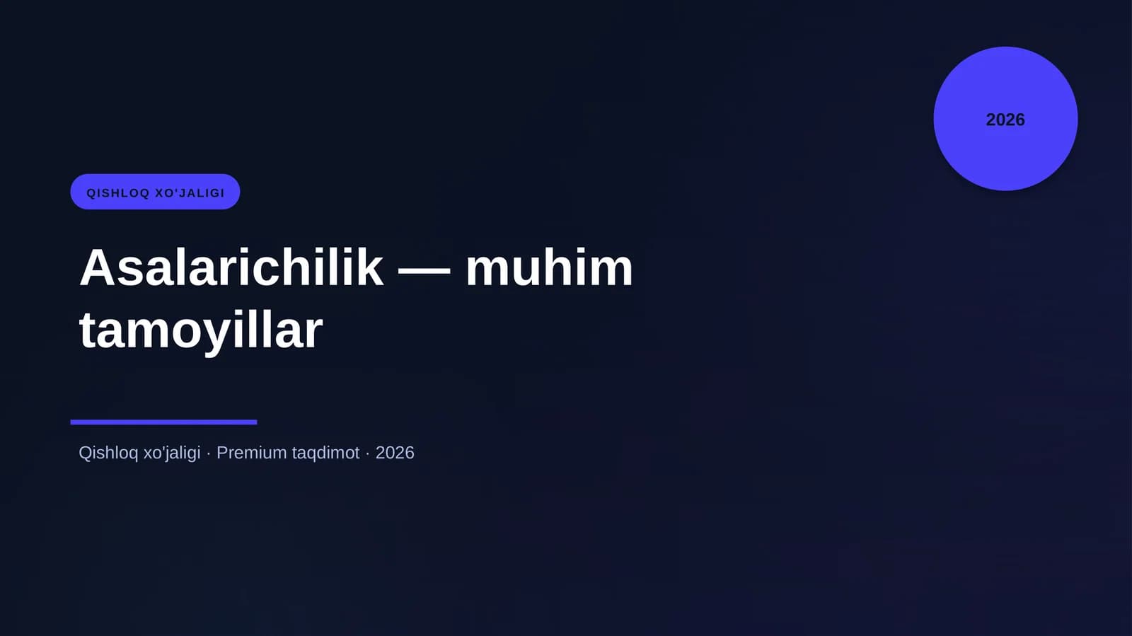 Asalarichilik — muhim tamoyillar