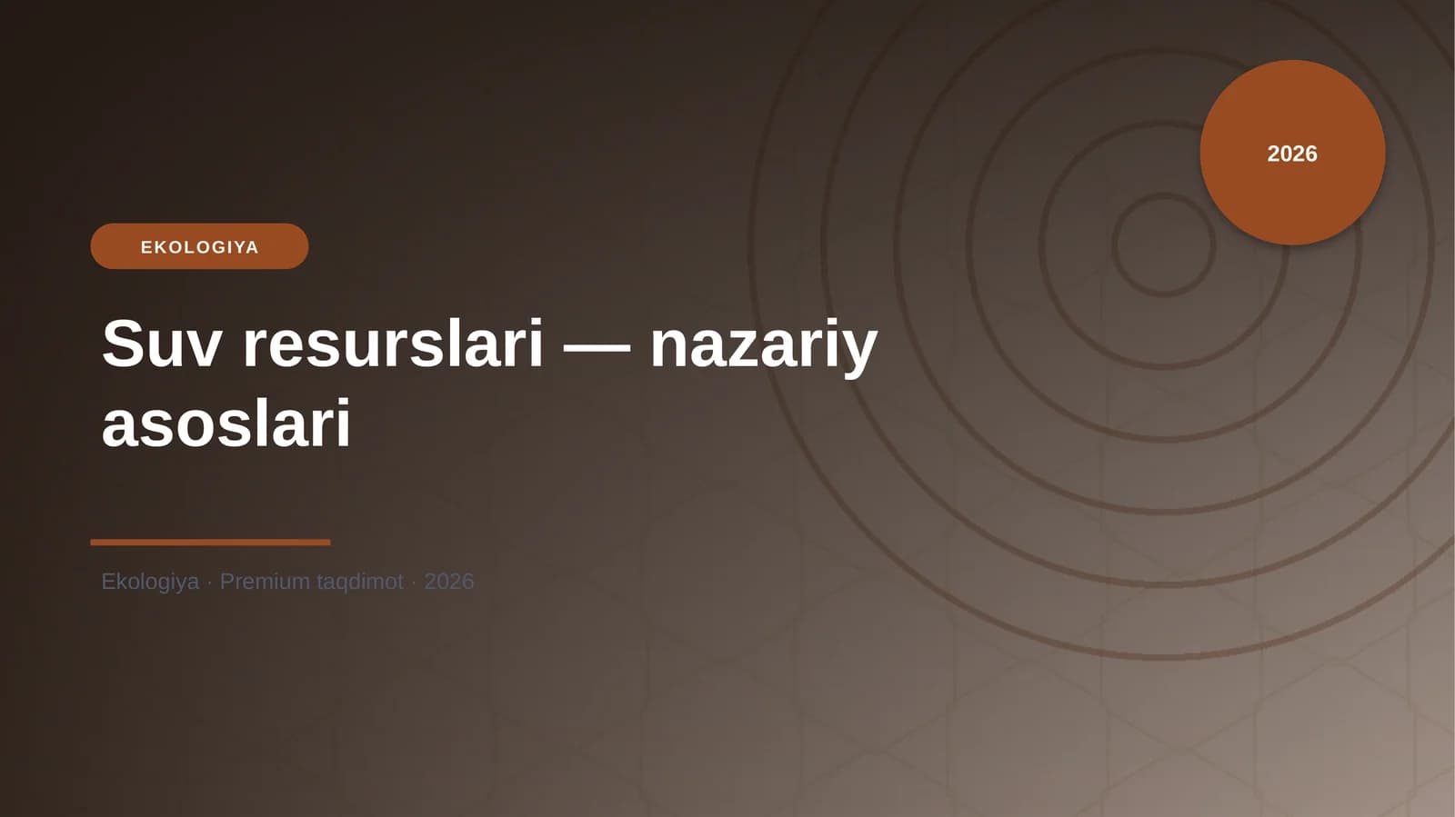 Suv resurslari — nazariy asoslari