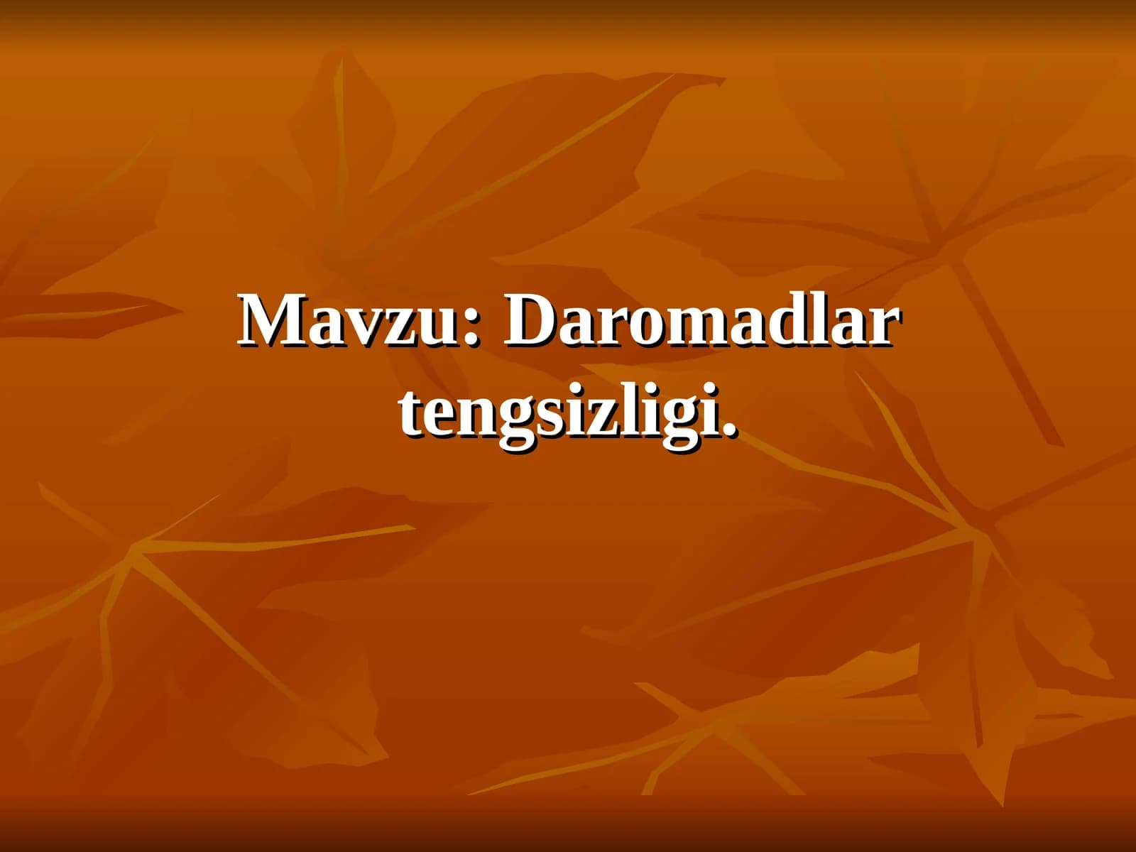 Daromadlar tengsizligi
