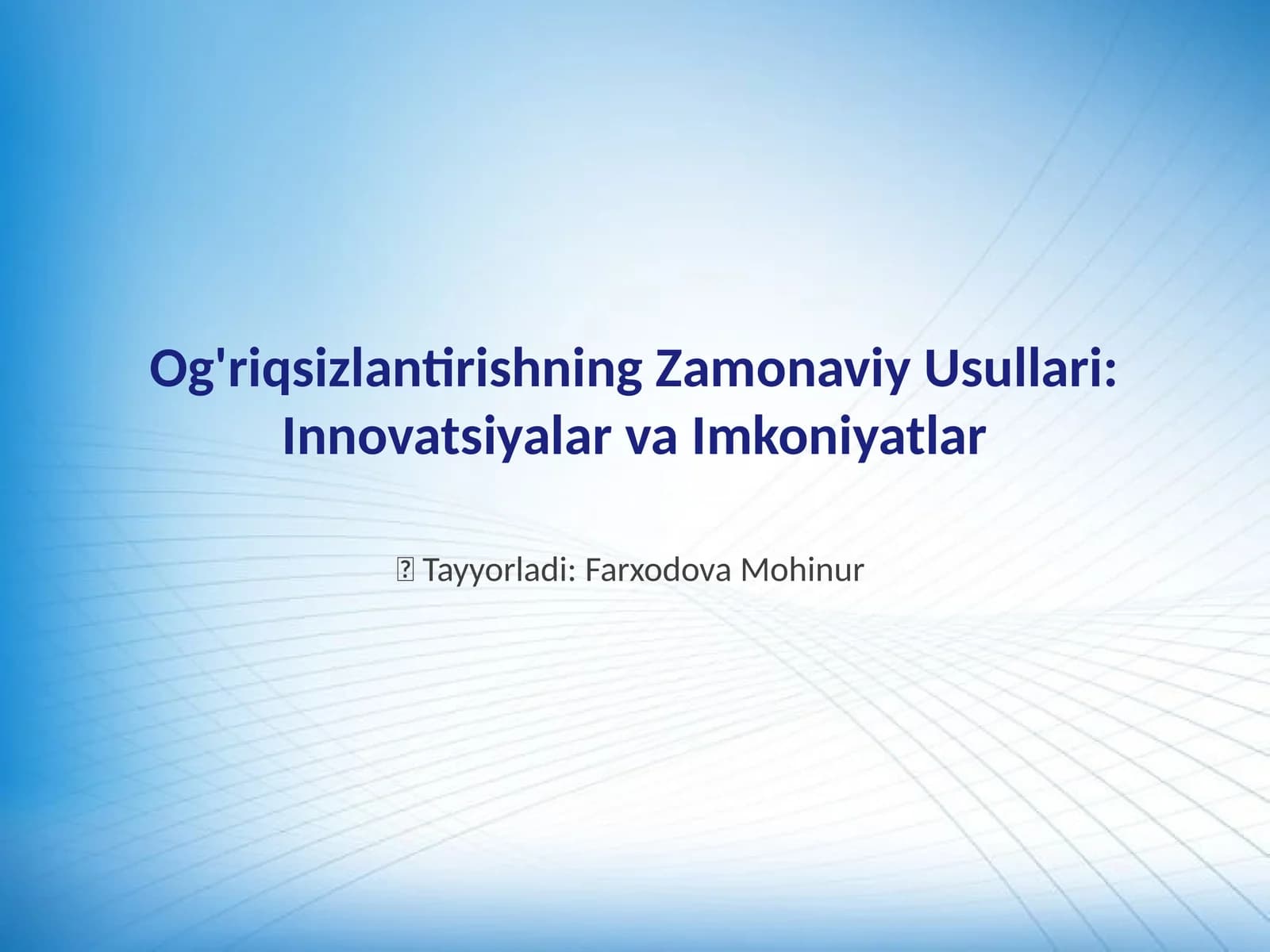 Og'riqsizlantirishning Zamonaviy Usullari: Innovatsiyalar va Imkoniyatlar