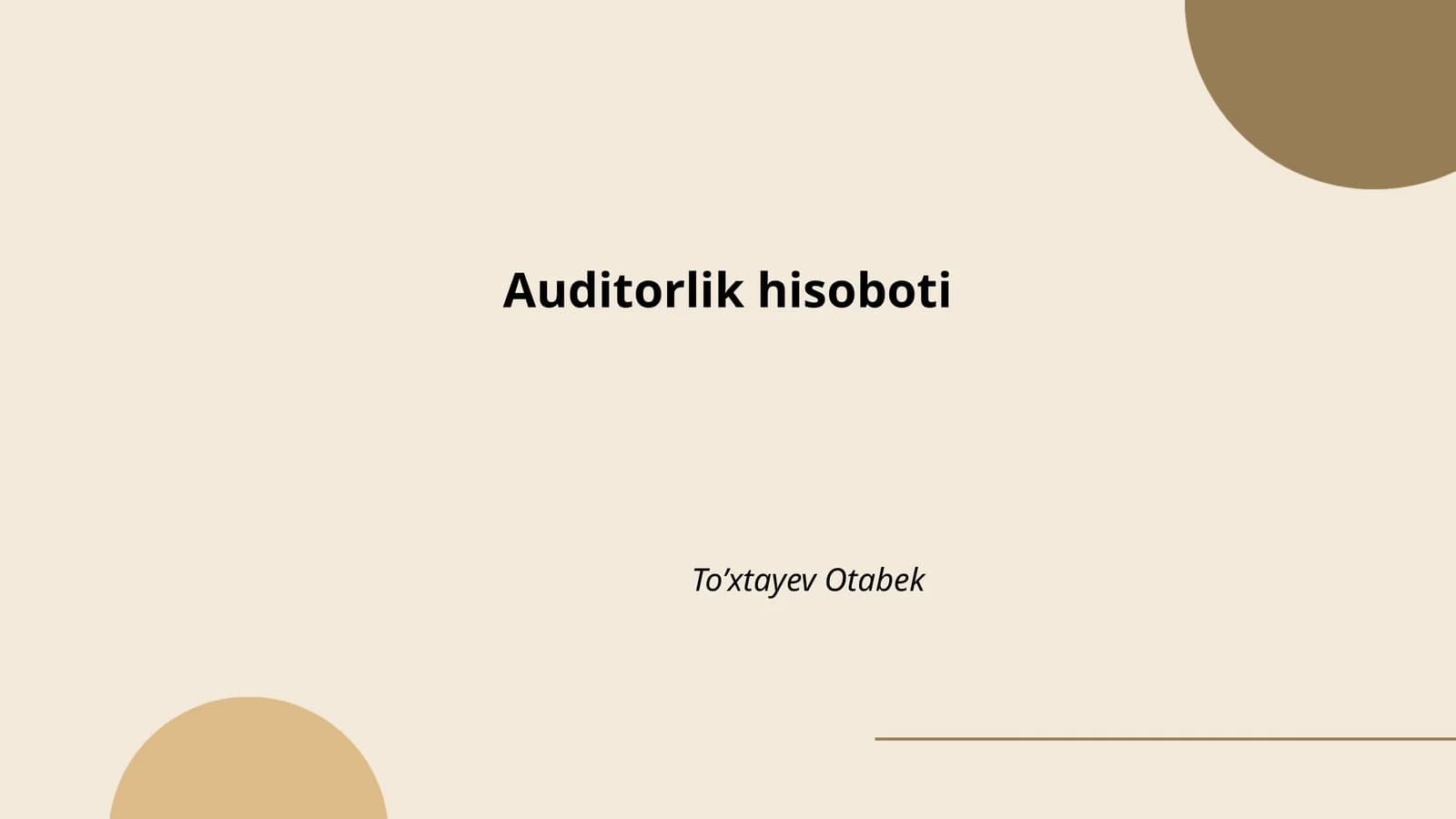 Auditorlik hisoboti