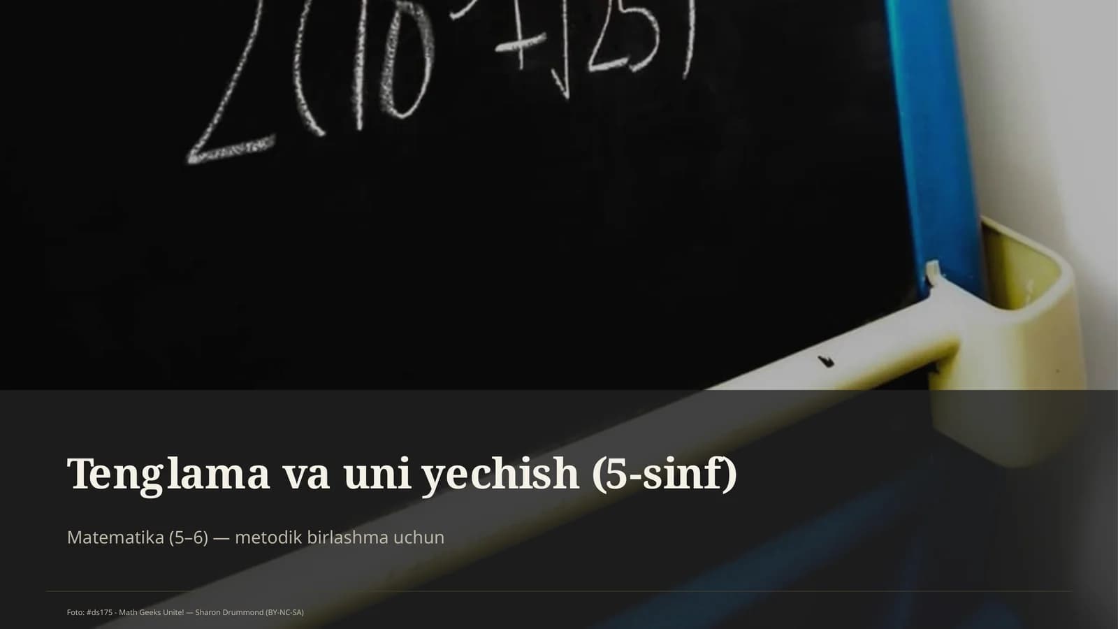 Tenglama va uni yechish (5-sinf)