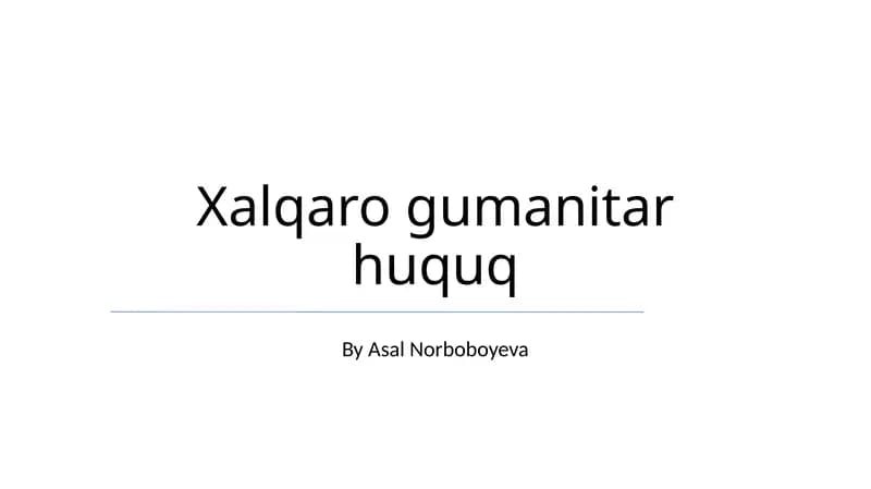 Xalqaro gumanitar huquq