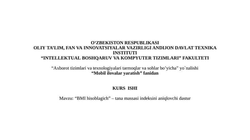 BMI hisoblagich