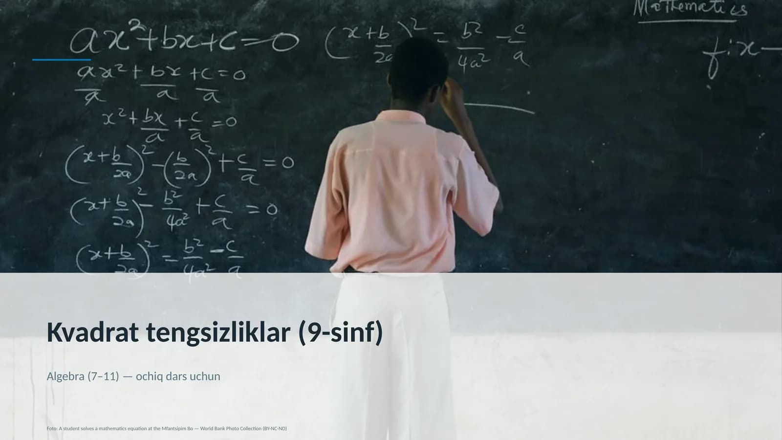 Kvadrat tengsizliklar (9-sinf)