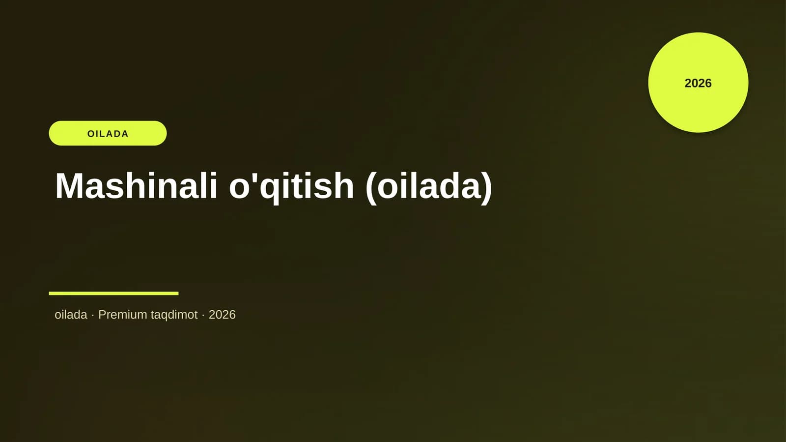 Mashinali o'qitish (oilada)