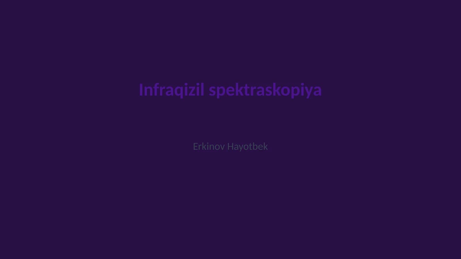 Infraqizil spektraskopiya