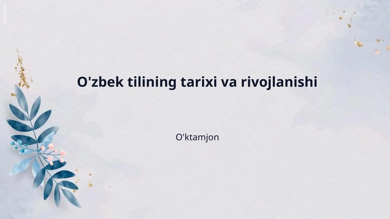 O'zbek tilining tarixi va rivojlanishi