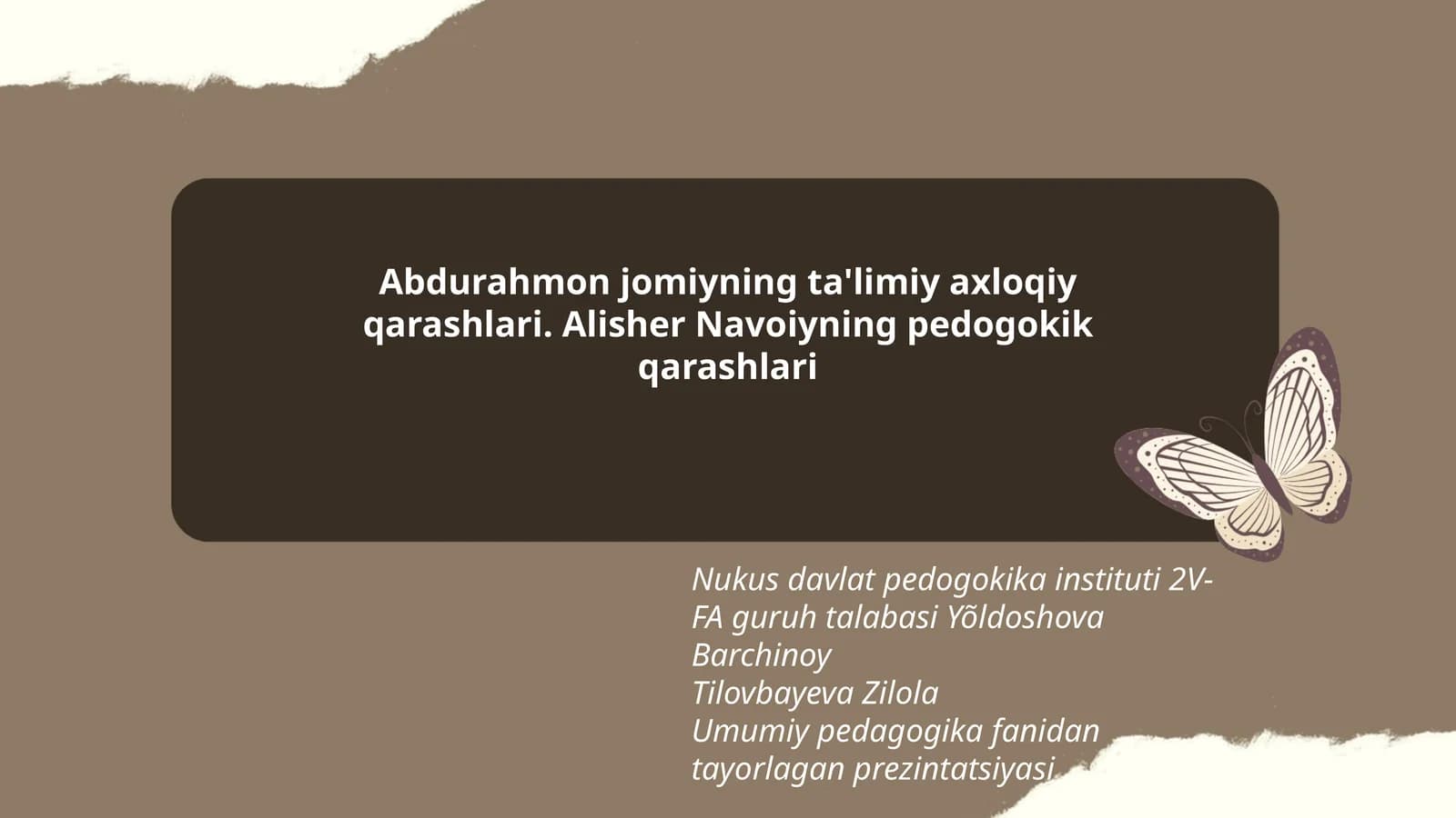 Umumiy pedagogika fanidan tayorlagan prezintatsiyasi