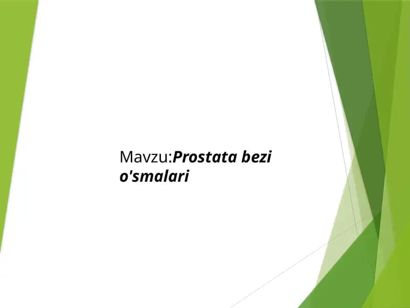 Prostata bezi o'smalari