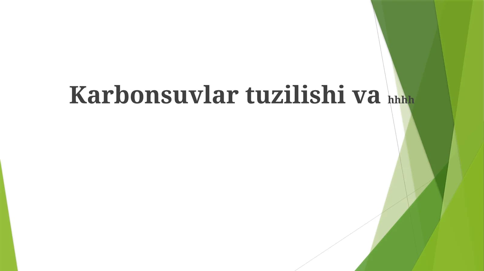 Uglevodorodlarning tuzilishi
