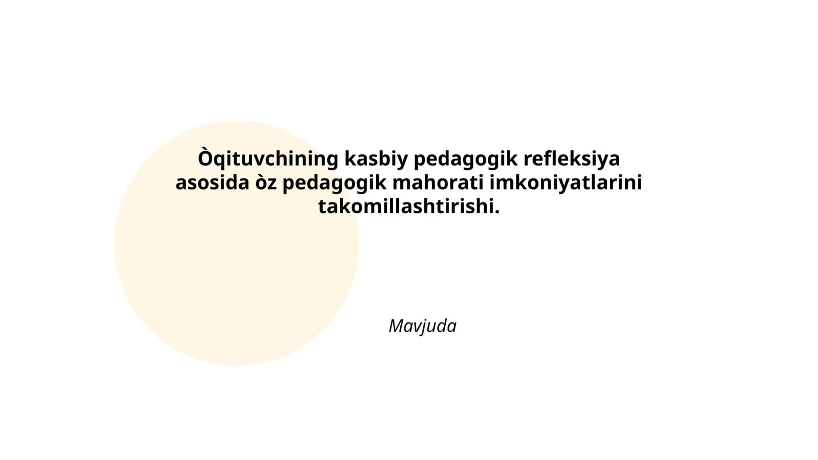 Òqituvchining kasbiy pedagogik refleksiya