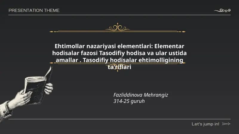 Ehtimollar nazariyasi elementlari