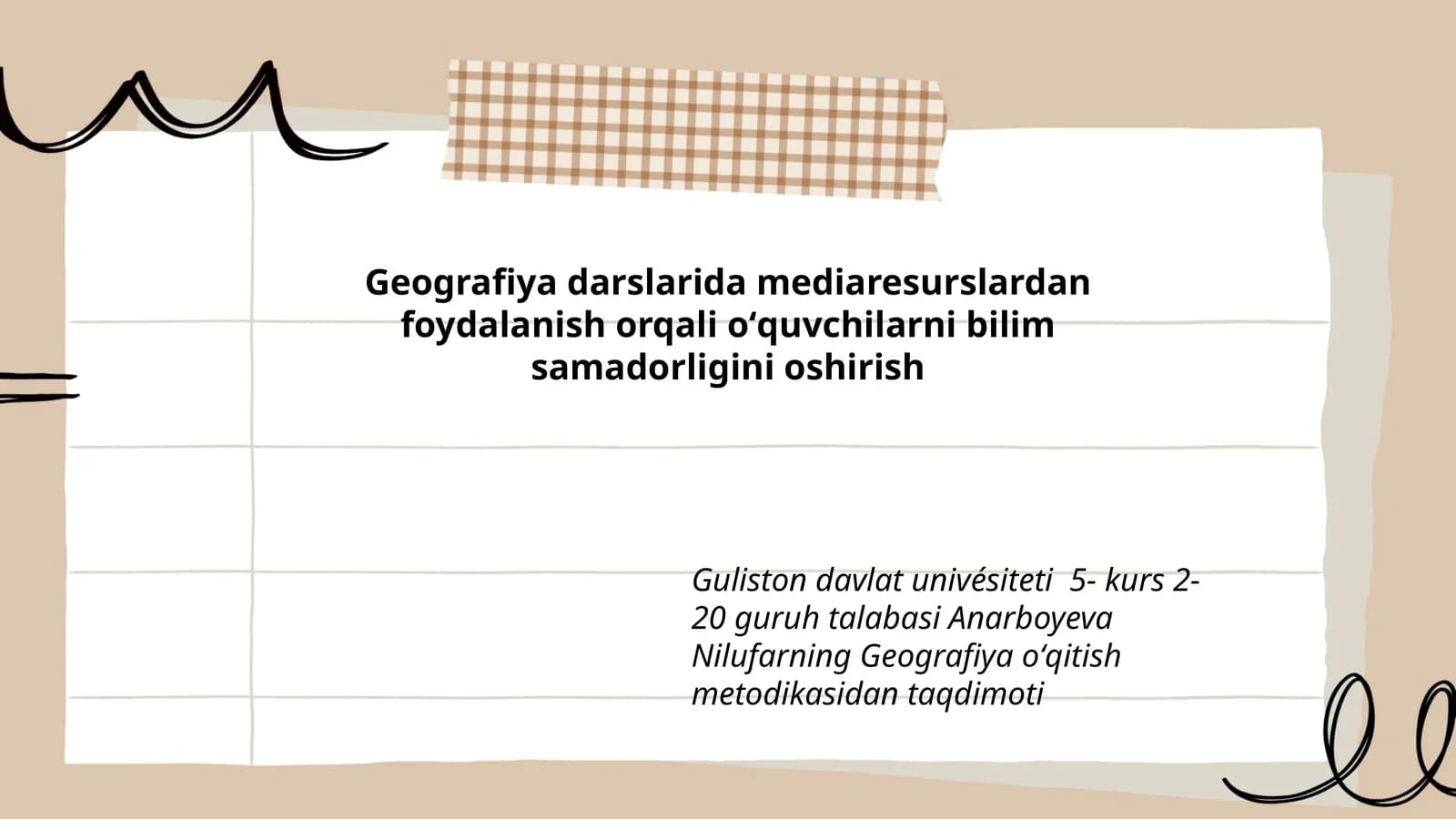 Geografiya oʻqitish metodikasidan taqdimoti