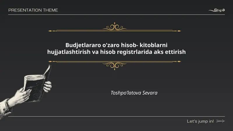 Budjetlararo o'zaro hisob-kitoblarning huquqiy asoslari